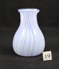 Vase #19 - White with Blue Stripes 202//234